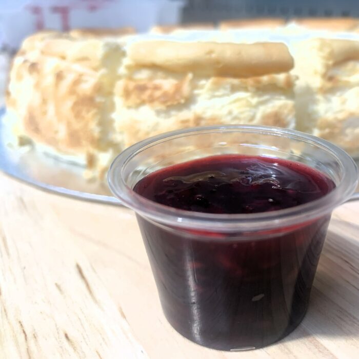 Burnt Basque Cheesecake with Forest Fruit & Rioja Reduction